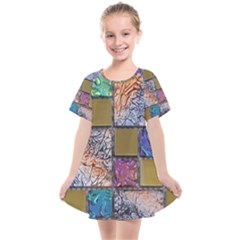 Tiles Cbdoilprincess 4c3ec21c-5cb9-4df3-975d-d1bfcef57dda Kids  Smock Dress by CBDOilPrincess1