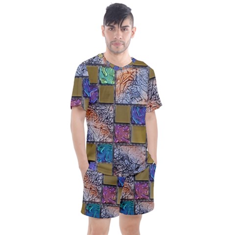 Tiles Cbdoilprincess 4c3ec21c-5cb9-4df3-975d-d1bfcef57dda Men s Mesh Tee And Shorts Set by CBDOilPrincess1