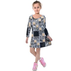 Tiles Cbdoilprincess Db646b3e-83c5-4712-9f61-f4c31fb30546 Kids  Long Sleeve Velvet Dress