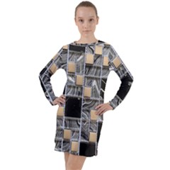 Tiles Cbdoilprincess Db646b3e-83c5-4712-9f61-f4c31fb30546 Long Sleeve Hoodie Dress