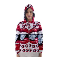 Lips Diamonds Cbdoilprincess  Df7357df-b45a-476d-b5b0-d19665f6de3f Women s Hooded Windbreaker