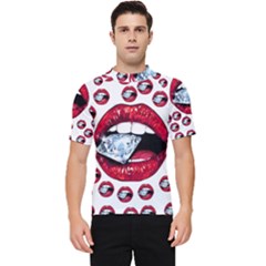 Lips Diamonds Cbdoilprincess  Df7357df-b45a-476d-b5b0-d19665f6de3f Men s Short Sleeve Rash Guard