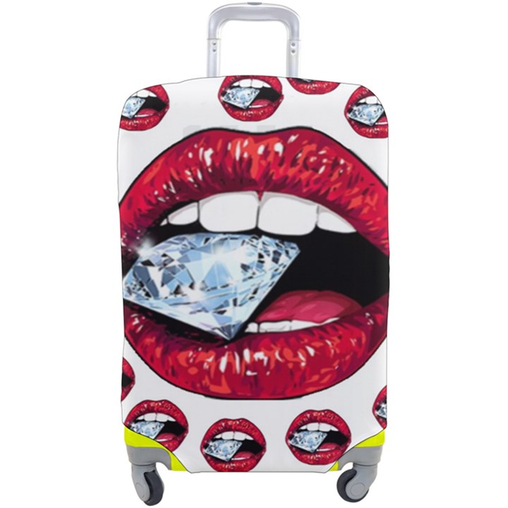 Lips Diamonds CBDOilPrincess  Df7357df-b45a-476d-b5b0-d19665f6de3f Luggage Cover (Large)