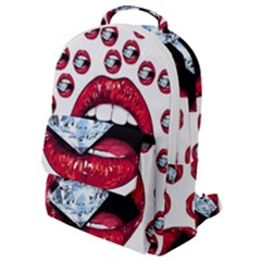 Lips Diamonds Cbdoilprincess  Df7357df-b45a-476d-b5b0-d19665f6de3f Flap Pocket Backpack (small) by CBDOilPrincess1