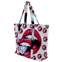 Lips Diamonds Cbdoilprincess  Df7357df-b45a-476d-b5b0-d19665f6de3f Zip Up Canvas Bag by CBDOilPrincess1