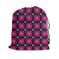 Pattern Of Hearts Drawstring Pouch (2xl) by SychEva