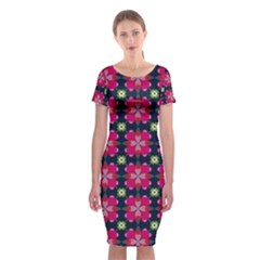 Pattern Of Hearts Classic Short Sleeve Midi Dress by SychEva