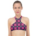 Pattern Of Hearts High Neck Bikini Top View1