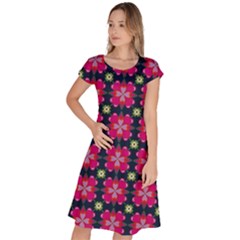 Pattern Of Hearts Classic Short Sleeve Dress by SychEva