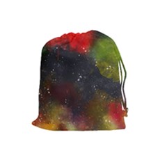 Abstract Paint Drops Drawstring Pouch (large) by goljakoff