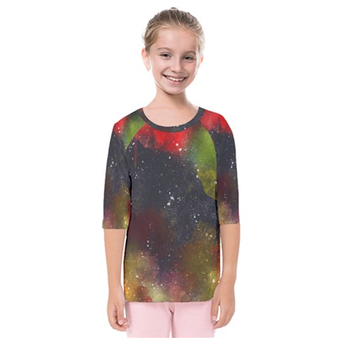 Abstract Paint Drops Kids  Quarter Sleeve Raglan Tee by goljakoff