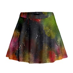 Abstract Paint Drops Mini Flare Skirt by goljakoff