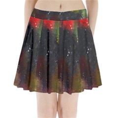 Abstract Paint Drops Pleated Mini Skirt by goljakoff