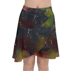 Abstract Paint Drops Chiffon Wrap Front Skirt by goljakoff