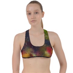 Abstract Paint Drops Criss Cross Racerback Sports Bra by goljakoff