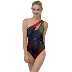 Abstract Paint Drops To One Side Swimsuit by goljakoff