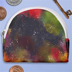 Abstract Paint Drops Horseshoe Style Canvas Pouch by goljakoff