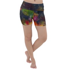 Abstract Paint Drops Lightweight Velour Yoga Shorts by goljakoff