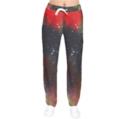 Abstract Paint Drops Women Velvet Drawstring Pants by goljakoff