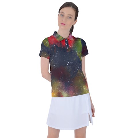 Abstract Paint Drops Women s Polo Tee by goljakoff