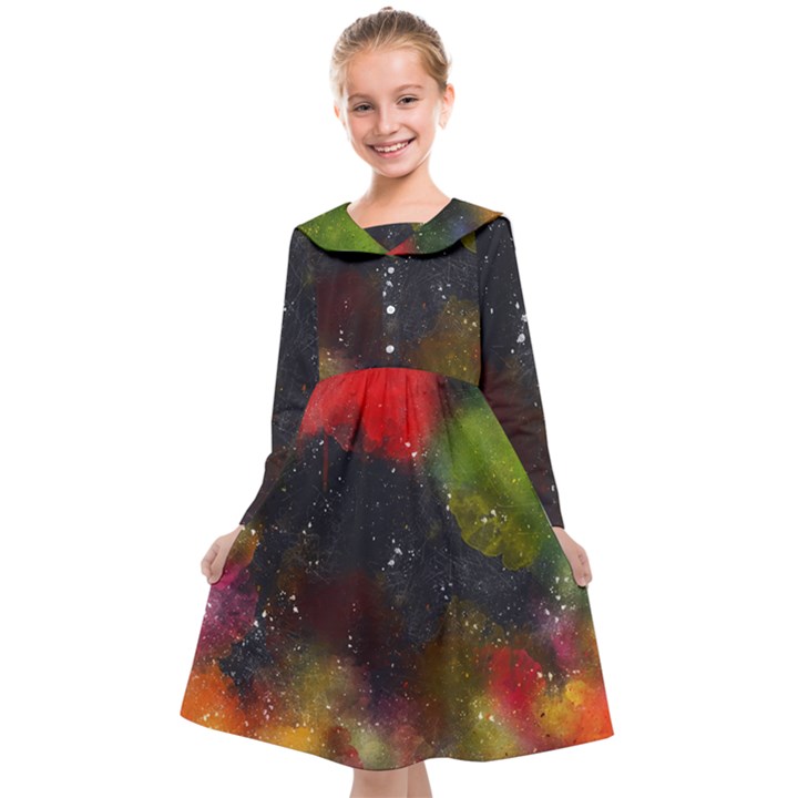 Abstract paint drops Kids  Midi Sailor Dress