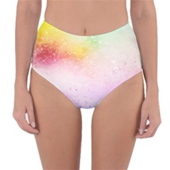 Rainbow paint Reversible High-Waist Bikini Bottoms