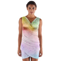 Rainbow Paint Wrap Front Bodycon Dress by goljakoff