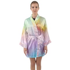 Rainbow paint Long Sleeve Satin Kimono