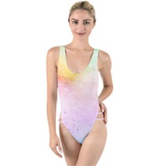 Rainbow paint High Leg Strappy Swimsuit