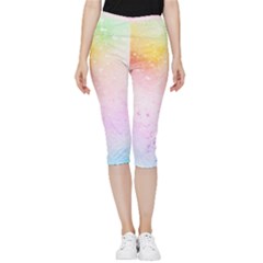 Rainbow Paint Inside Out Lightweight Velour Capri Leggings  by goljakoff