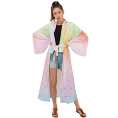 Rainbow Paint Maxi Kimono