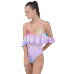 Rainbow Paint Drape Piece Swimsuit by goljakoff