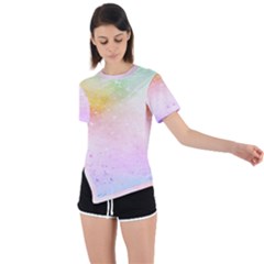 Rainbow paint Asymmetrical Short Sleeve Sports Tee