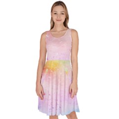 Rainbow Paint Knee Length Skater Dress With Pockets by goljakoff