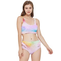 Rainbow paint Frilly Bikini Set