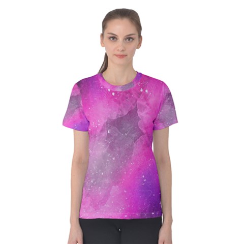 Purple Space Paint Women s Cotton Tee by goljakoff