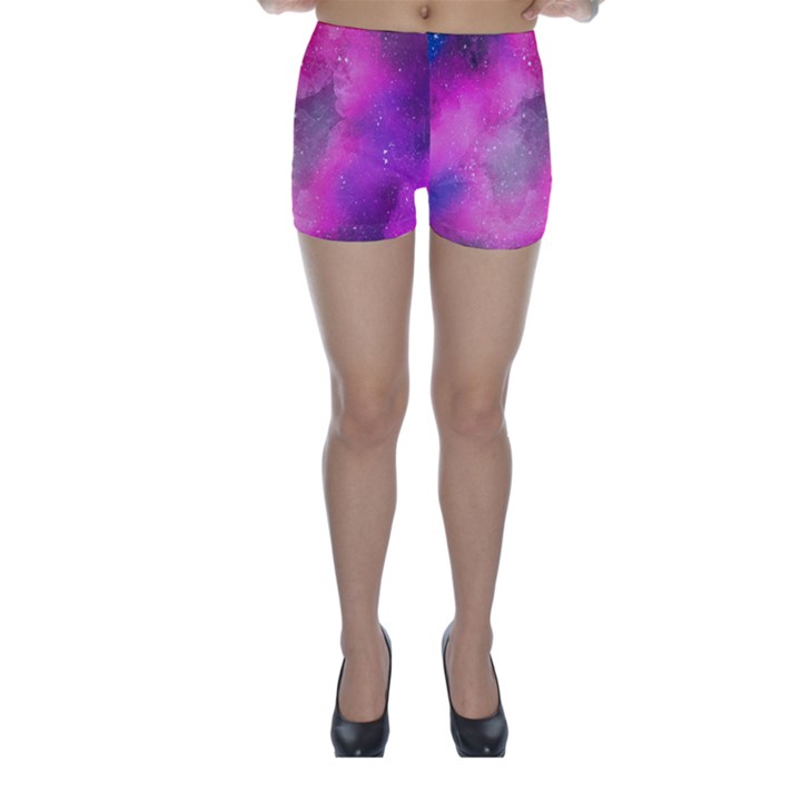 Purple space paint Skinny Shorts