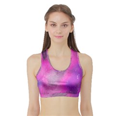 Purple Space Paint Sports Bra With Border by goljakoff