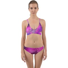 Purple Space Paint Wrap Around Bikini Set by goljakoff