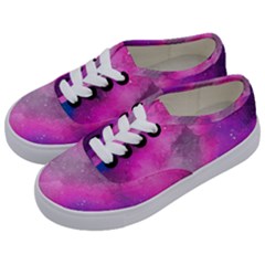 Purple Space Paint Kids  Classic Low Top Sneakers by goljakoff