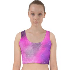 Purple Space Paint Velvet Racer Back Crop Top by goljakoff