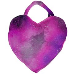 Purple Space Paint Giant Heart Shaped Tote by goljakoff