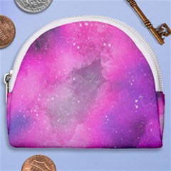 Purple Space Paint Horseshoe Style Canvas Pouch by goljakoff