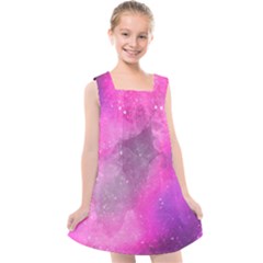 Purple Space Paint Kids  Cross Back Dress by goljakoff