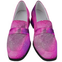 Purple Space Paint Women s Chunky Heel Loafers by goljakoff