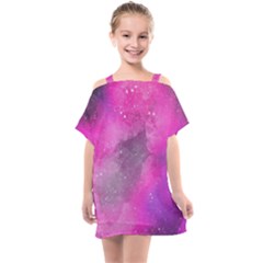 Purple Space Paint Kids  One Piece Chiffon Dress by goljakoff