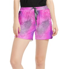 Purple Space Paint Runner Shorts by goljakoff