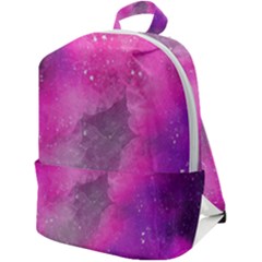 Purple Space Paint Zip Up Backpack