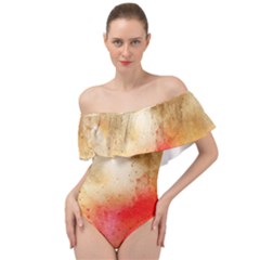 Gold Drops Off Shoulder Velour Bodysuit  by goljakoff