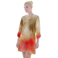 Gold Drops Open Neck Shift Dress by goljakoff